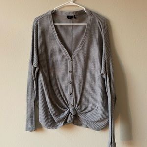 Urban Outfitters Gray Waffle Sweater - Size M